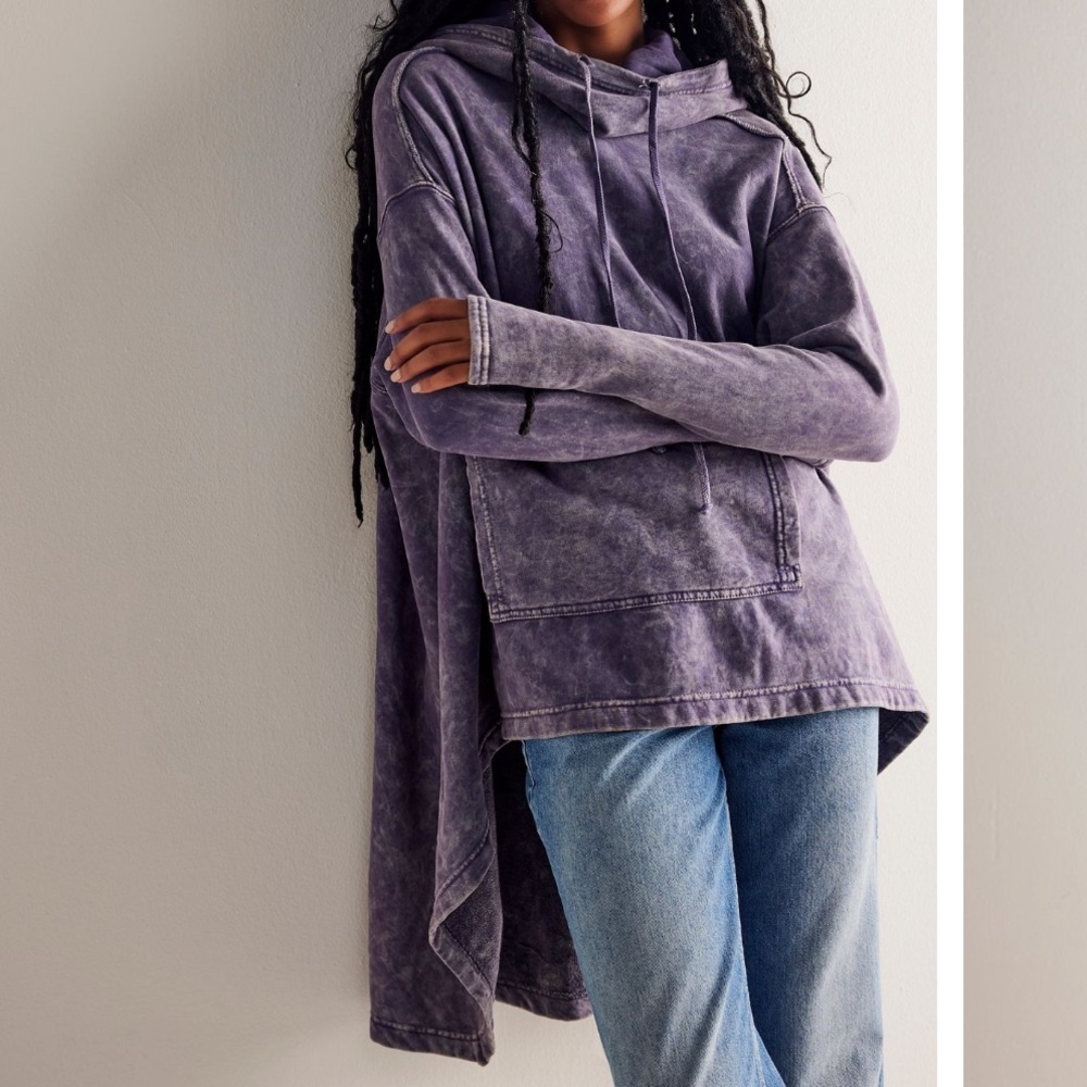 Free People Extreme Wash Hoodie Charcoal XS